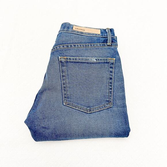 GRLFRND Yasmin Straight Leg Button Fly Joan Jett Dark Wash Denim Jeans Size 25 - Picture 1 of 9